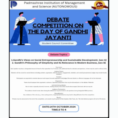 Debate Competition The Day Of Gandhi Jayanthi: 14-10-2024