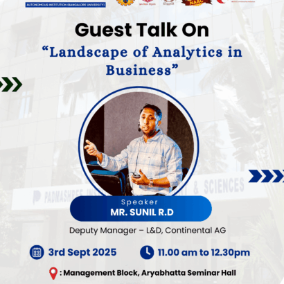 Guest Talk on “Landscape of Analytics in Business”
