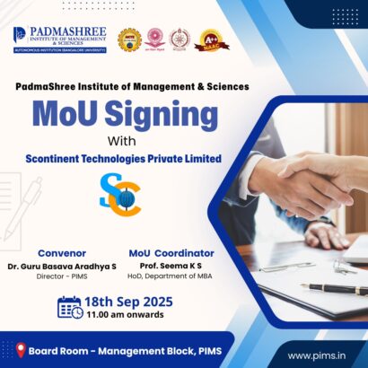 PIMS Signs MoU with Scontinent Technologies Pvt Ltd